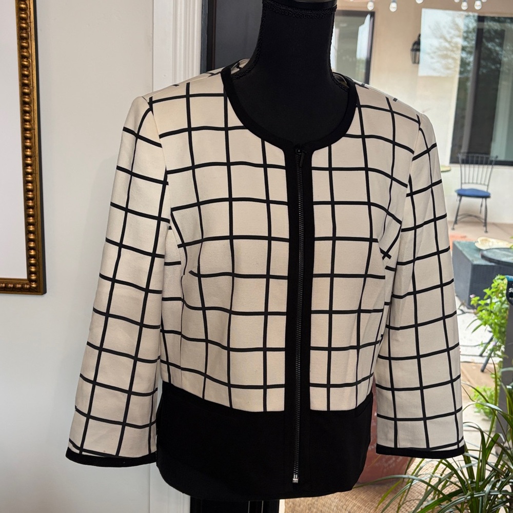 White House Black Market Monochrome Jacket